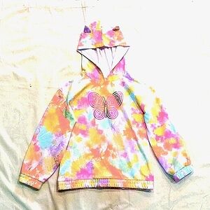 Brand new Girls tie die hoodie with ears